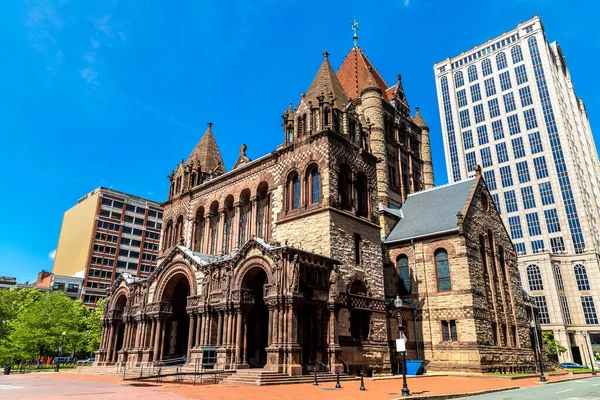 Kościół Świętej Trójcy Copley Square Bostonie Massachusetts Stany Zjednoczone Ameryki — Zdjęcie stockowe