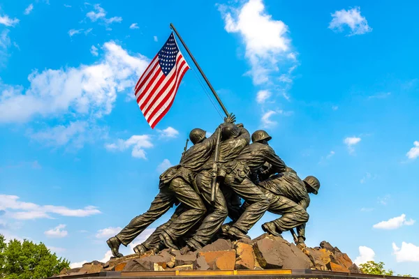 Marine Corps War Memorial Solrig Dag Washington Usa - Stock-foto