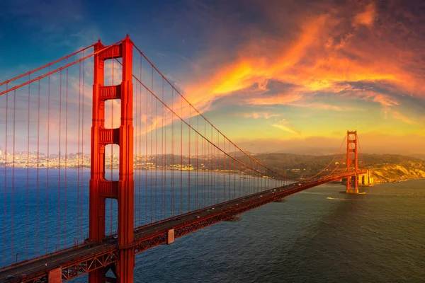 Panoramic View Golden Gate Bridge Sunset San Francisco California Usa — Stock Photo, Image