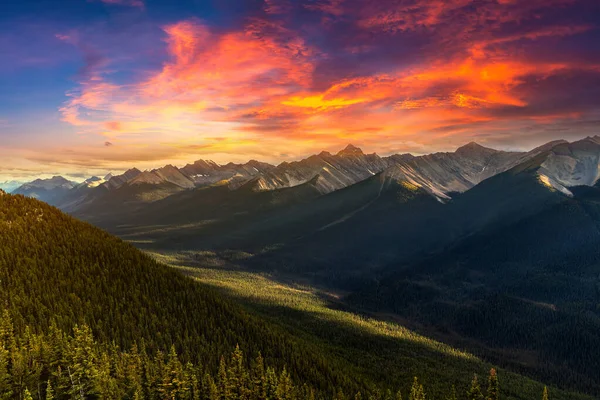 Πανοραμική Εναέρια Άποψη Του Bow Valley Banff Εθνικό Πάρκο Στο — Φωτογραφία Αρχείου