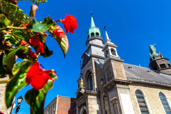 Kapell Notre Dame Bon Secourt Montreal Solig Dag Quebec Kanada — Stockfoto