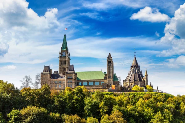 Kanadský Parlament Ottawě Slunečného Dne Kanada — Stock fotografie