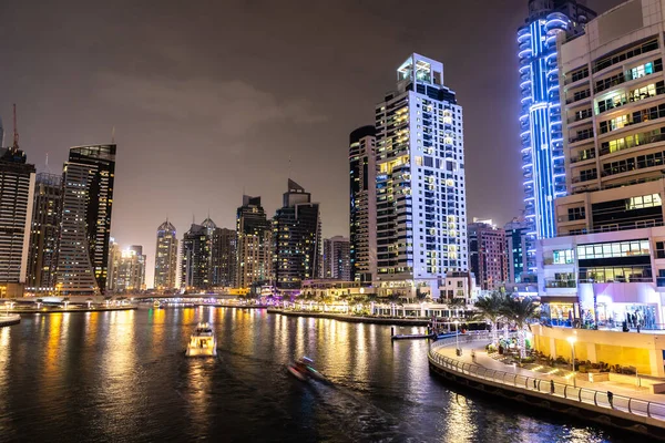 Dubai Marina Noite Dubai Emirados Árabes Unidos — Fotografia de Stock