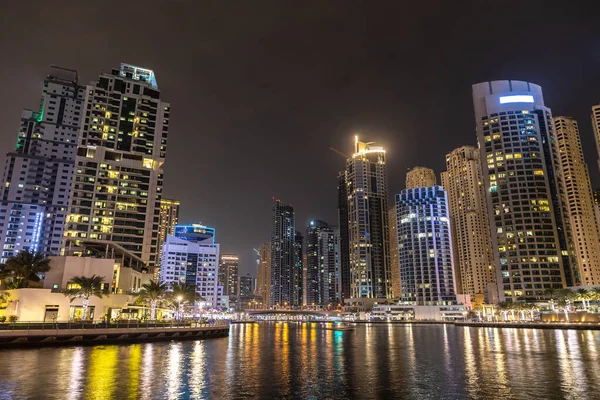 Dubai Marina Notte Dubai Emirati Arabi Uniti — Foto Stock