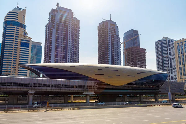 Nueva Estación Metro Moderna Dubai Emiratos Árabes Unidos — Foto de Stock