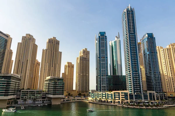 Dubai Marina Słoneczny Dzień Dubaj Zjednoczone Emiraty Arabskie — Zdjęcie stockowe