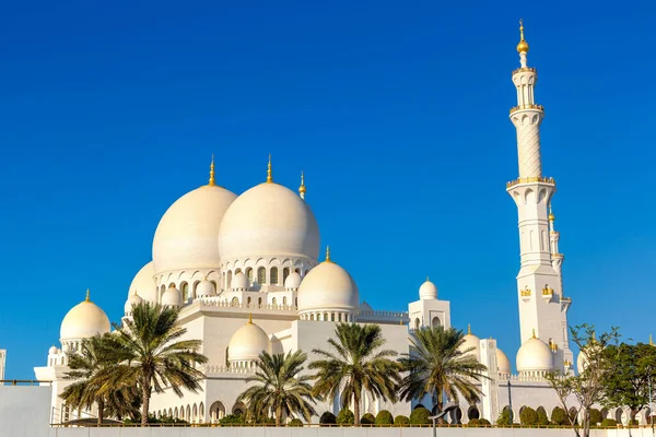 Xeque Zayed Grande Mesquita Abu Dhabi Dia Verão Emirados Árabes — Fotografia de Stock