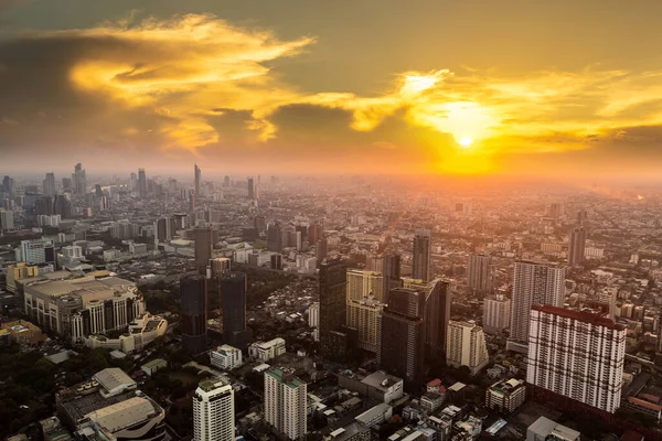 Vista Aérea Bangkok Una Noche Verano Atardecer — Foto de Stock