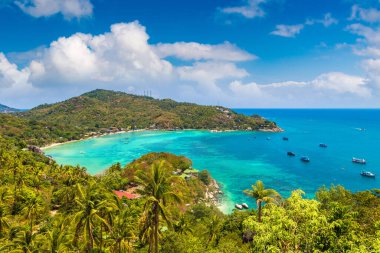Tayland 'daki Koh Tao adasının panoramik hava manzarası