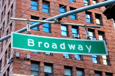 New York City, New York, ABD 'deki Broadway sokak tabelası.