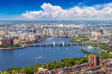 Boston, Massachusetts, ABD 'nin panoramik hava manzarası