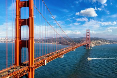 panoramik golden gate Köprüsü san francisco, Kaliforniya, ABD