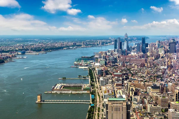 Vista Aérea Panorâmica Manhattan Nova York Eua — Fotografia de Stock