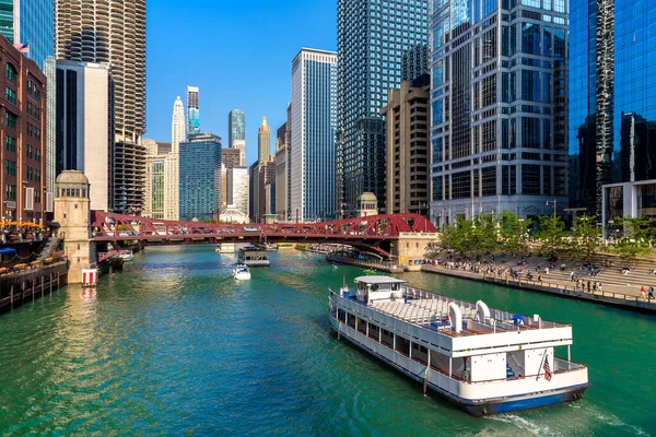 Sightseeing Cruise Chicago River Chicago Illinois Verenigde Staten — Stockfoto