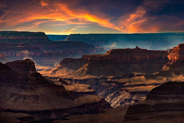 Grand Canyon National Park Pôr Sol Arizona Eua — Fotografia de Stock