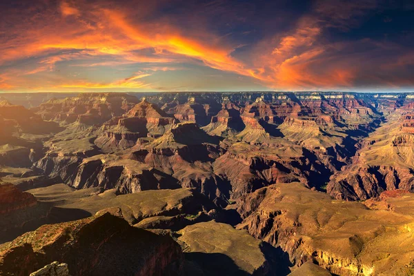 Grand Canyon National Park Στο Καταπληκτικό Δραματικό Ηλιοβασίλεμα Αριζόνα Ηπα — Φωτογραφία Αρχείου