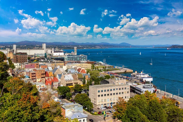 Panoramautsikt Över Quebec Stad Solig Dag Kanada — Stockfoto