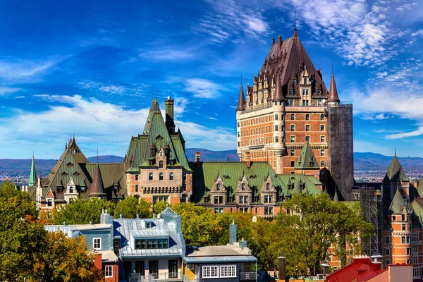 Vista Panoramica Del Castello Frontenac Fairmont Chateau Frontenac Nella Città — Foto Stock