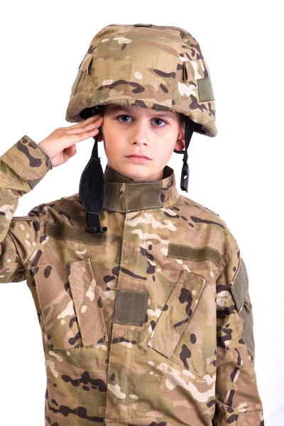 Saluting soldier. — Stock Photo, Image