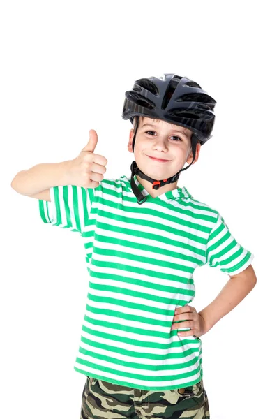 Junge mit Helm — Stockfoto