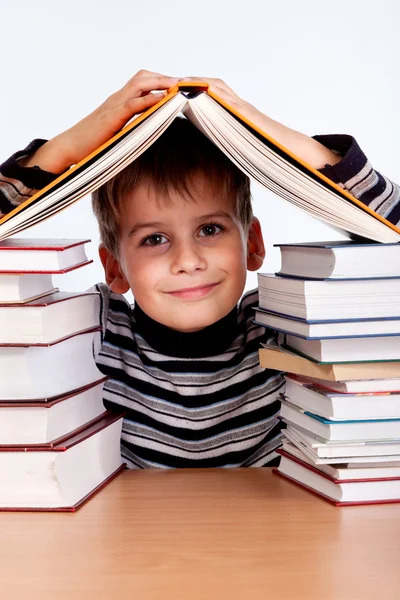 Colegial con libros — Foto de Stock