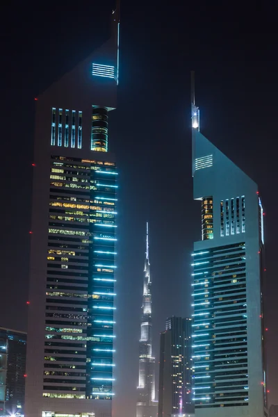 Dubai dowtown at ngiht — Stock fotografie