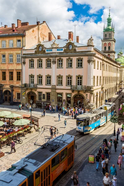 Stará tramvaj ve Lvově. — Stock fotografie