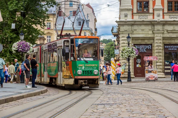 Antiguo tranvía en Lviv . — Foto de Stock