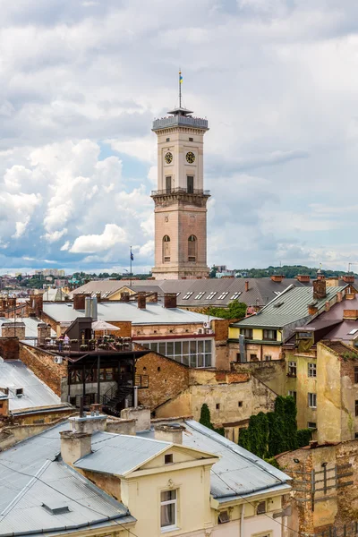 Lviv vogelvlucht bekijken — Stockfoto