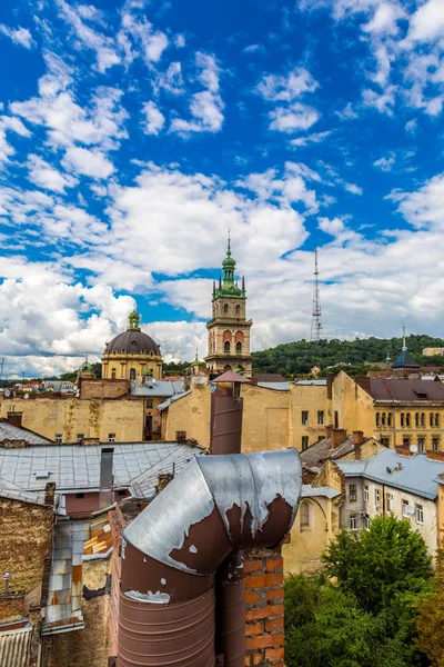 Lviv fågelperspektiv — Stockfoto