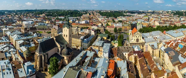 Vista panorâmica do pássaro de Lviv — Fotografia de Stock