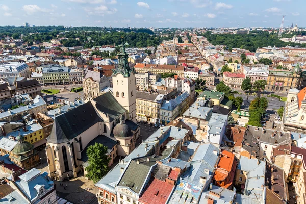 Lviv fågelperspektiv — Stockfoto