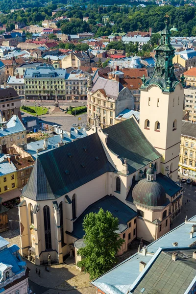 Lviv fågelperspektiv — Stockfoto