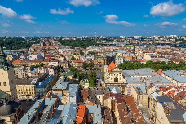 Vista panorâmica do pássaro de Lviv — Fotografia de Stock