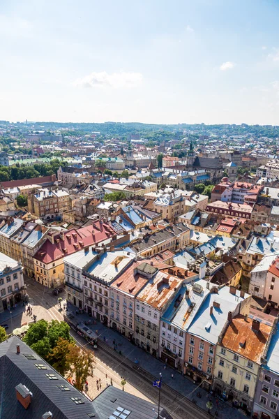 Vista panorâmica do pássaro de Lviv — Fotografia de Stock