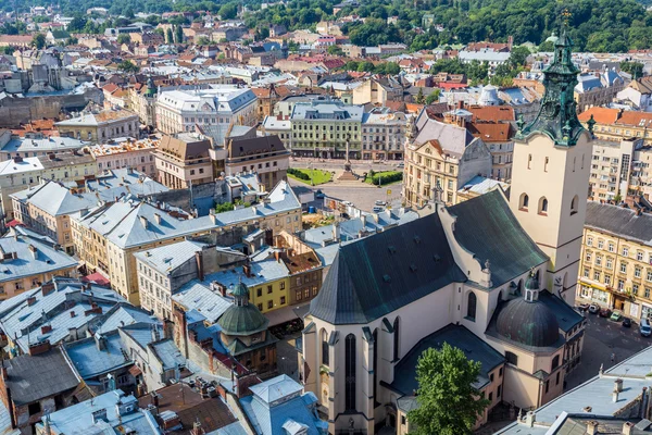 Vista de pájaro de Lviv — Foto de Stock