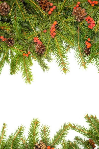 Weihnachtsrahmen mit Tannenzweigen — Stockfoto