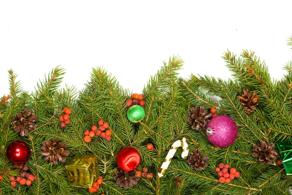 Kerstmis grens met decoraties — Stockfoto