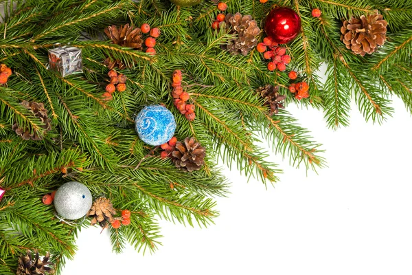 Kerstmis grens met decoraties — Stockfoto