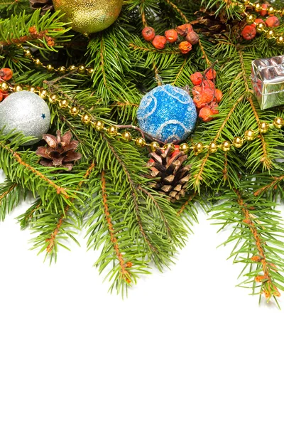 Kerstmis grens met decoraties — Stockfoto