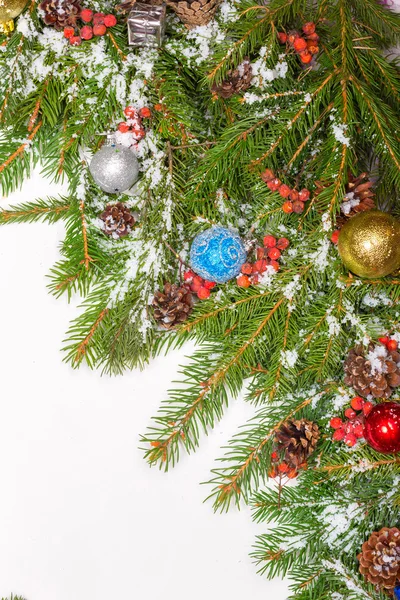 Kerstmis grens met decoraties — Stockfoto