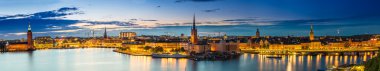 Stockholm 'ün gece panoraması