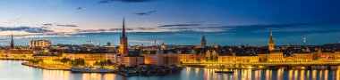 Stockholm 'ün gece panoraması
