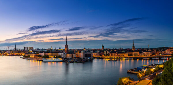 Night panorama of  Stockholm