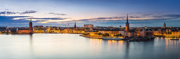 Nachtpanorama von Stockholm — Stockfoto