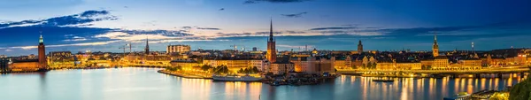Éjszakai panoráma Stockholm — Stock Fotó