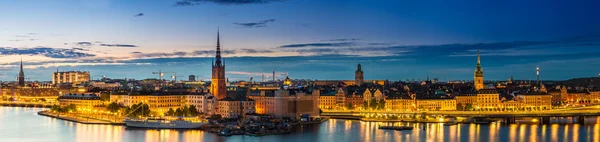 Noční panorama Stockholmu — Stock fotografie