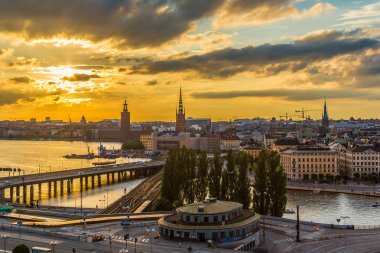 Stockholm 'ün gece panoraması