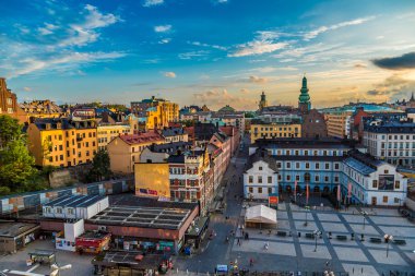 Stockholm 'ün gece panoraması