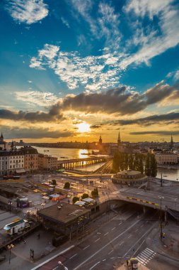 Stockholm 'ün gece panoraması